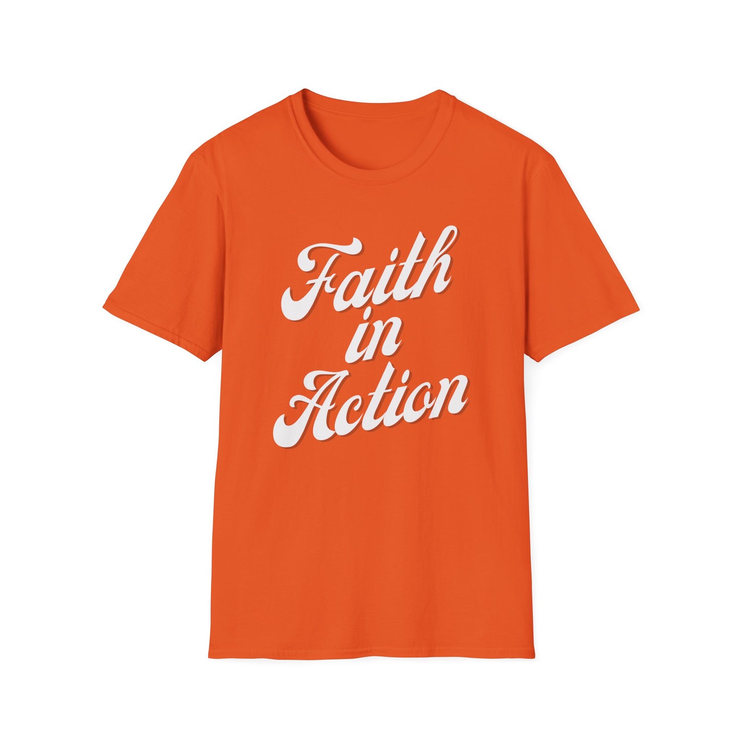 Faith in Action (White ink) Adult Unisex T-Shirt