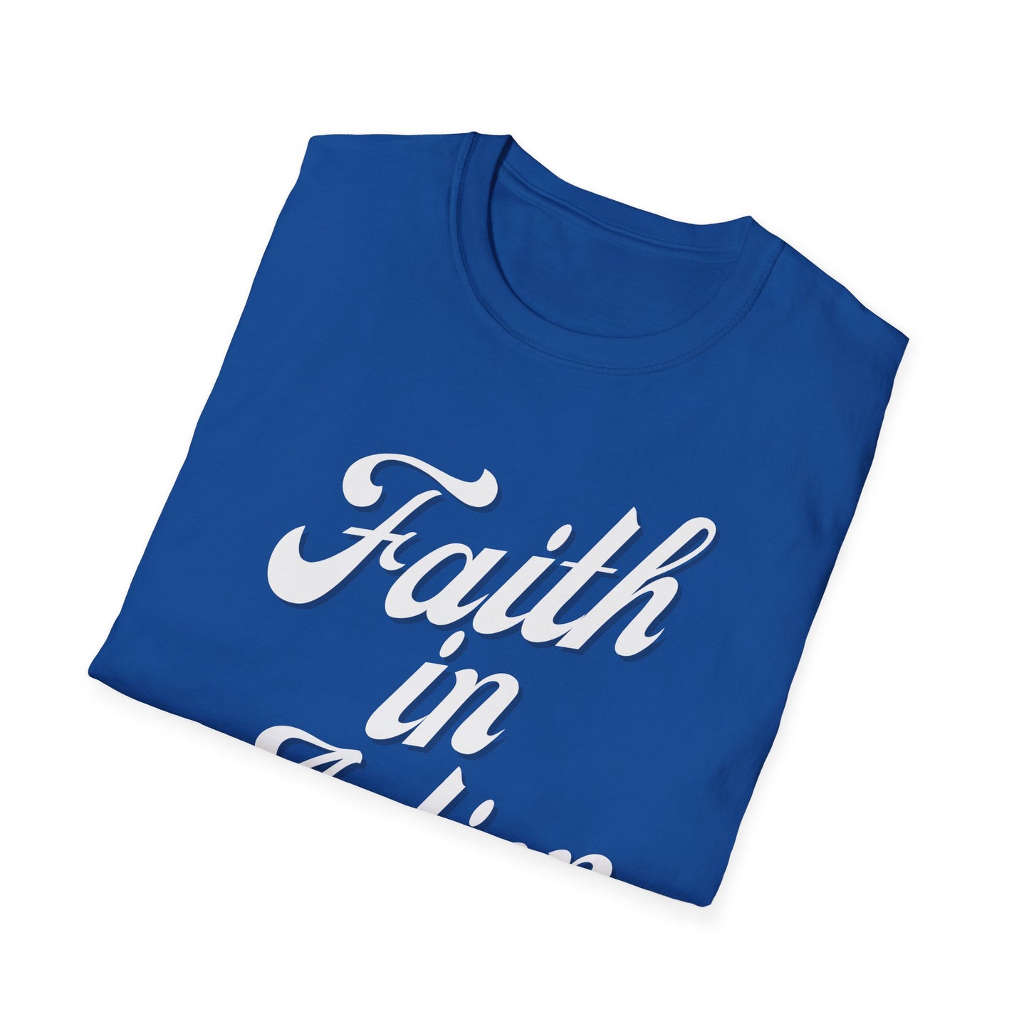 Faith in Action (White ink) Adult Unisex T-Shirt