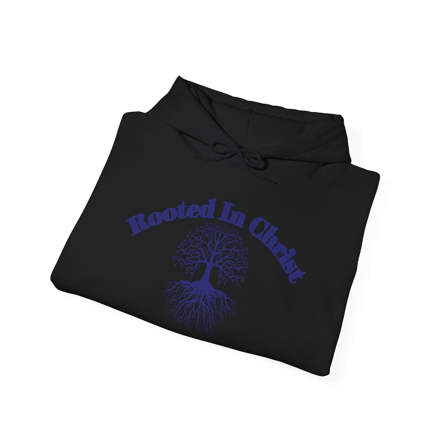 Rooted In Christ (Blue)- Adult Unisex Hooded Sweatshirt