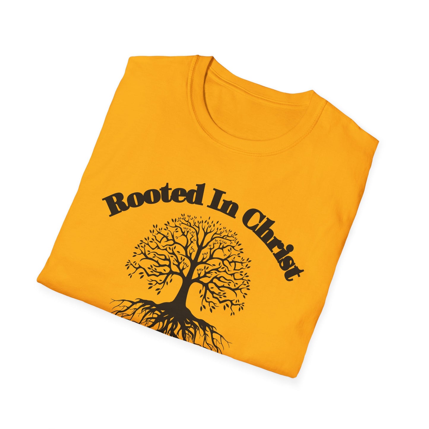 Rooted in Christ (Black ink) Adult Unisex T-Shirt