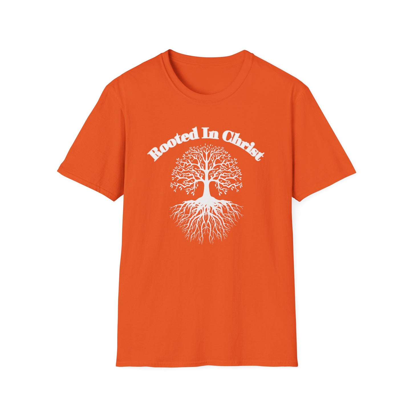 Rooted in Christ (White ink) Adult Unisex T-Shirt