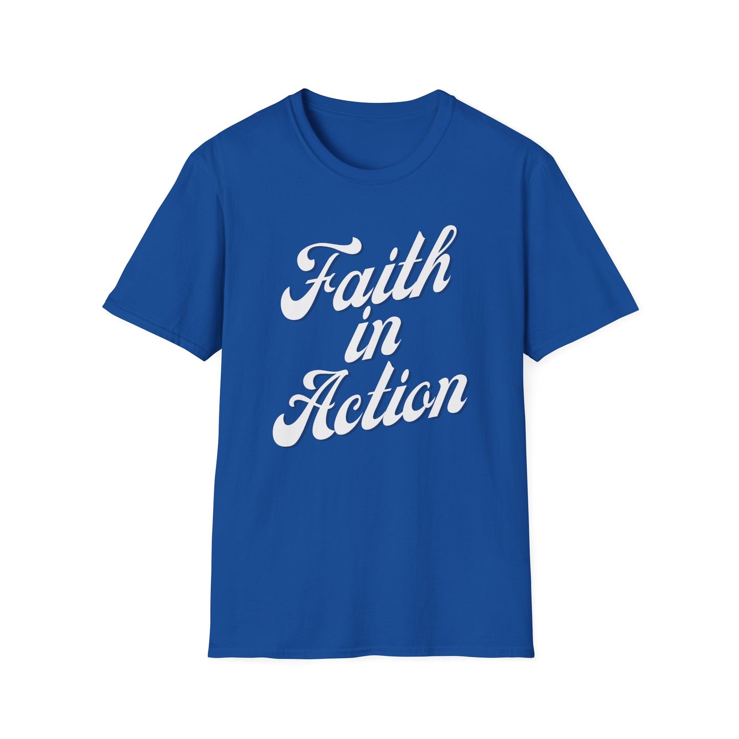 Faith in Action (White ink) Adult Unisex T-Shirt