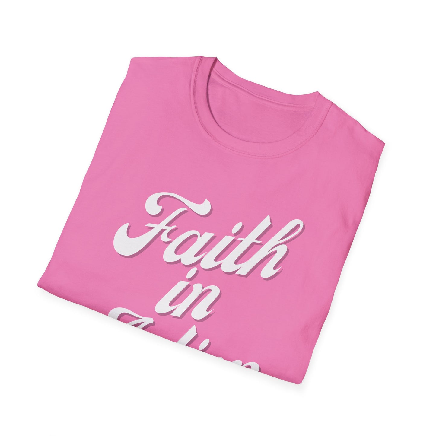 Faith in Action (White ink) Adult Unisex T-Shirt