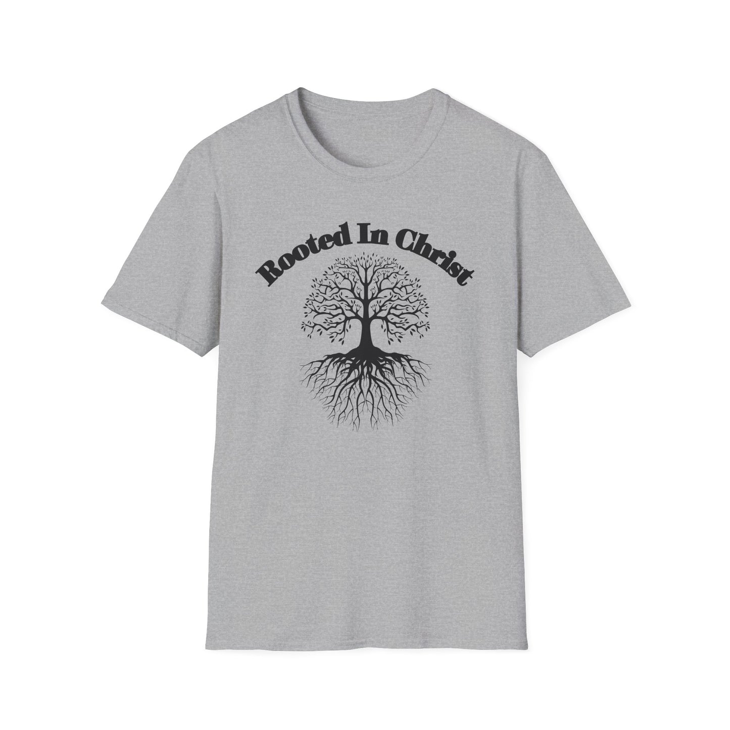 Rooted in Christ (Black ink) Adult Unisex T-Shirt