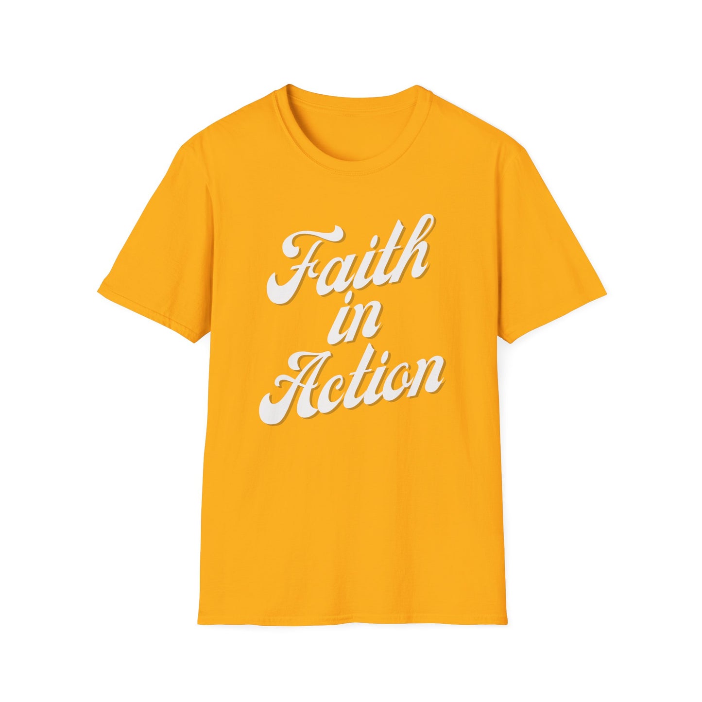 Faith in Action (White ink) Adult Unisex T-Shirt
