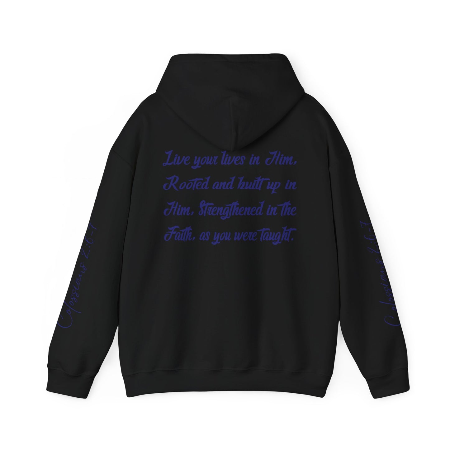 Rooted In Christ (Blue)- Adult Unisex Hooded Sweatshirt