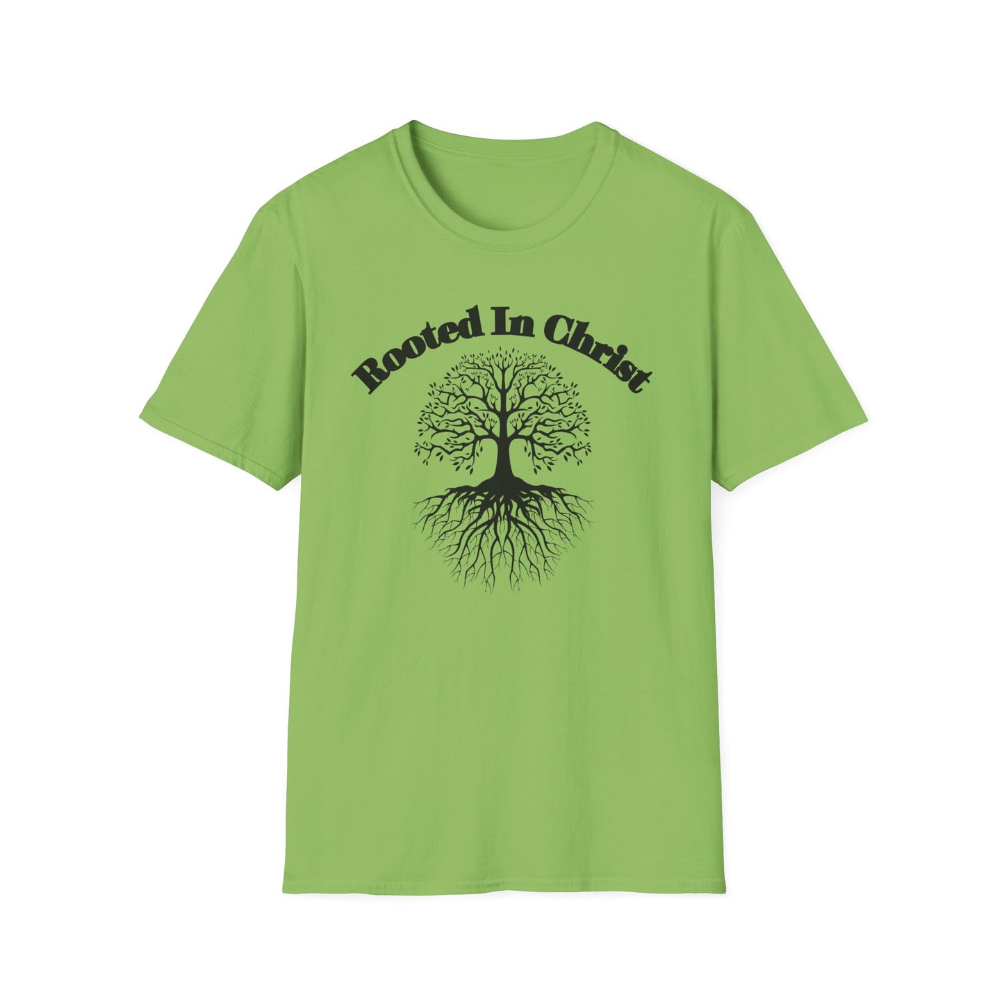 Rooted in Christ (Black ink) Adult Unisex T-Shirt