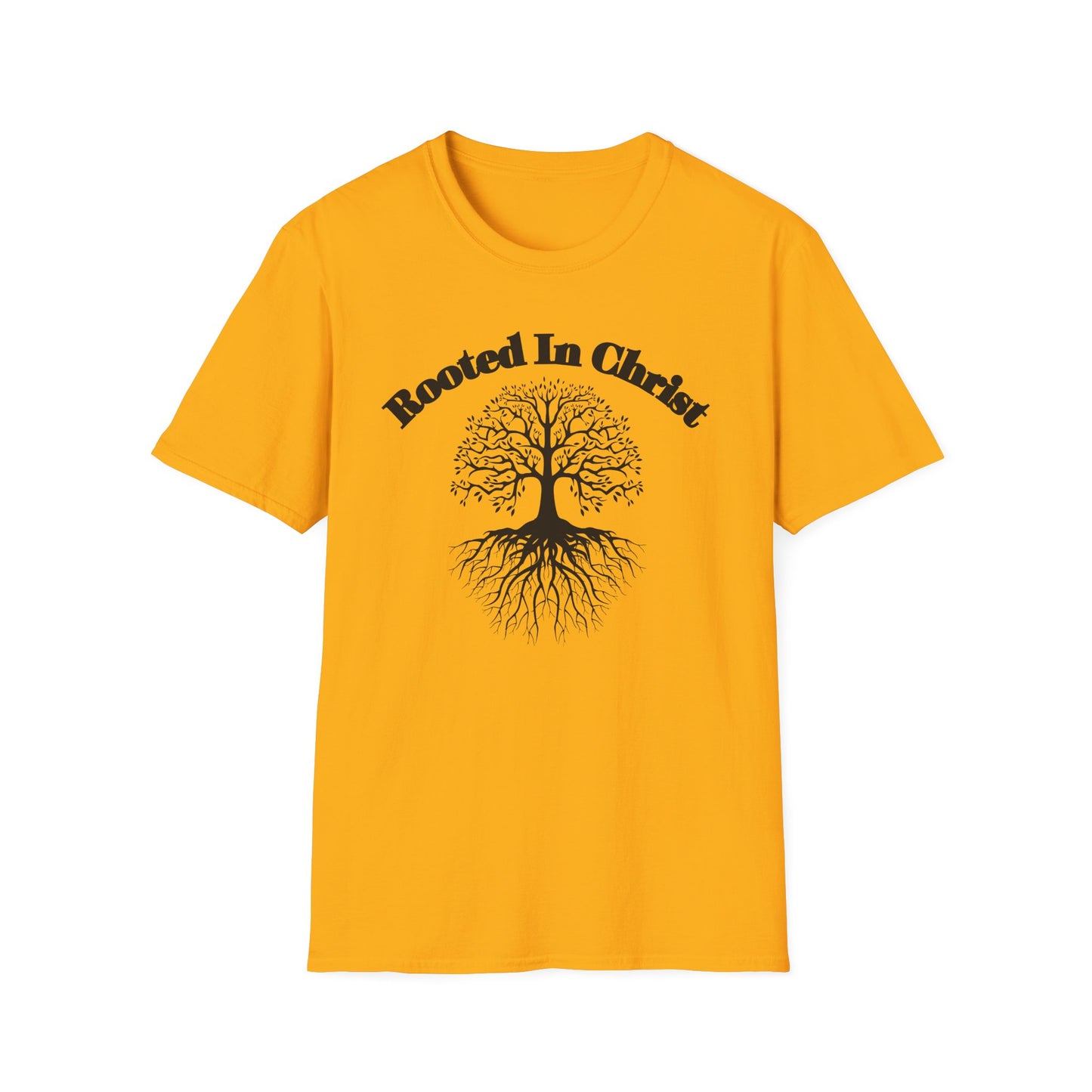 Rooted in Christ (Black ink) Adult Unisex T-Shirt