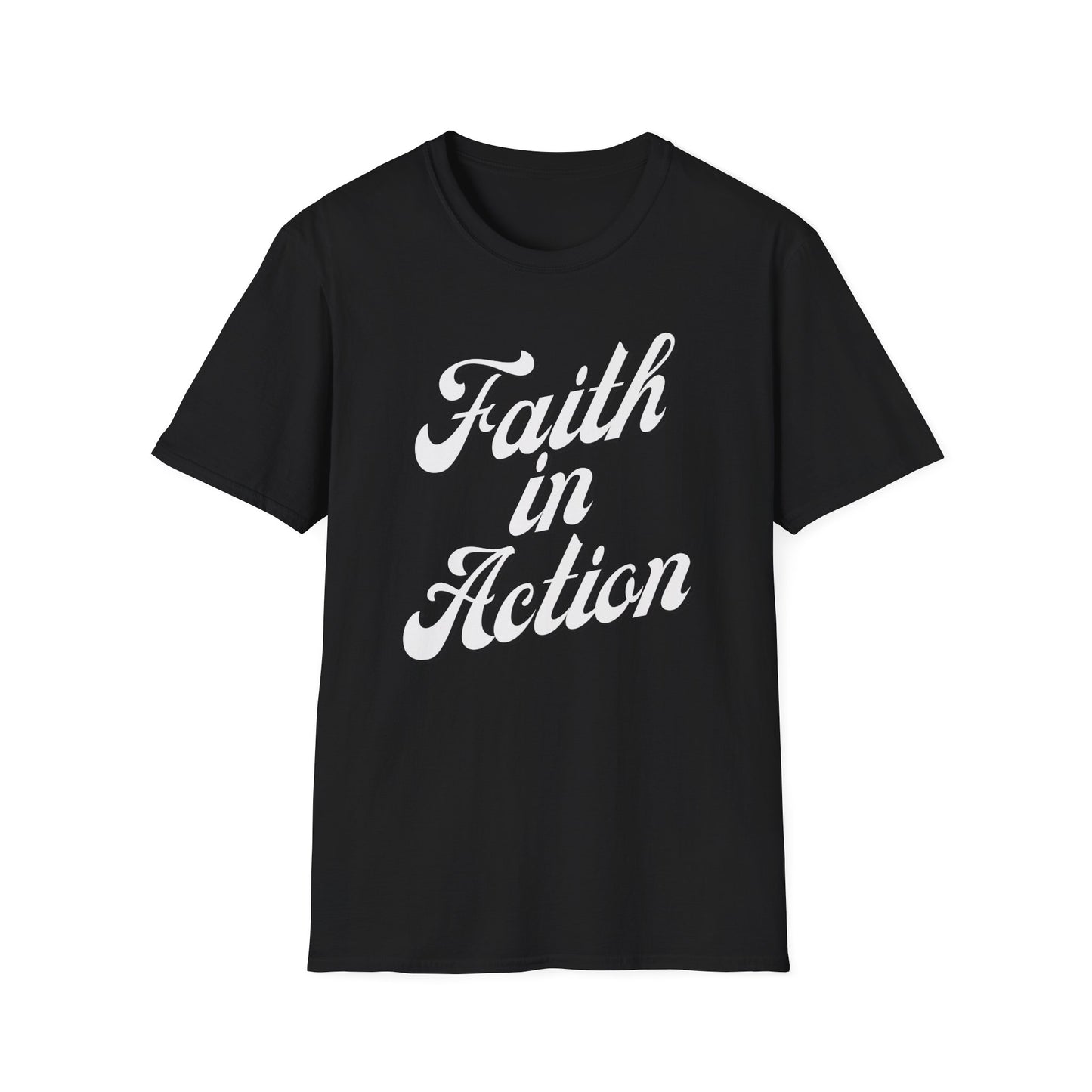 Faith in Action (White ink) Adult Unisex T-Shirt