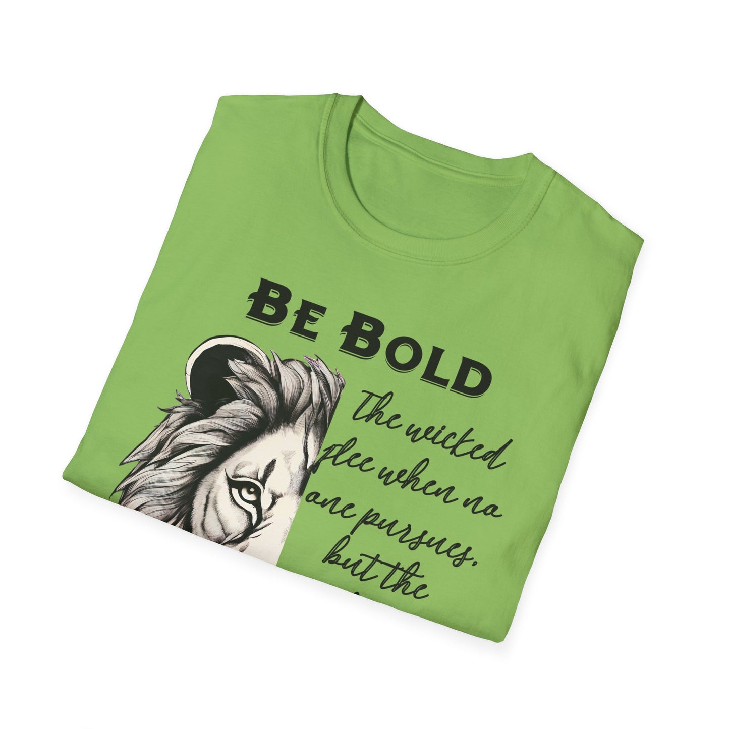 Be Bold Lion T-Shirt - Proverbs 28:1 Adult Unisex