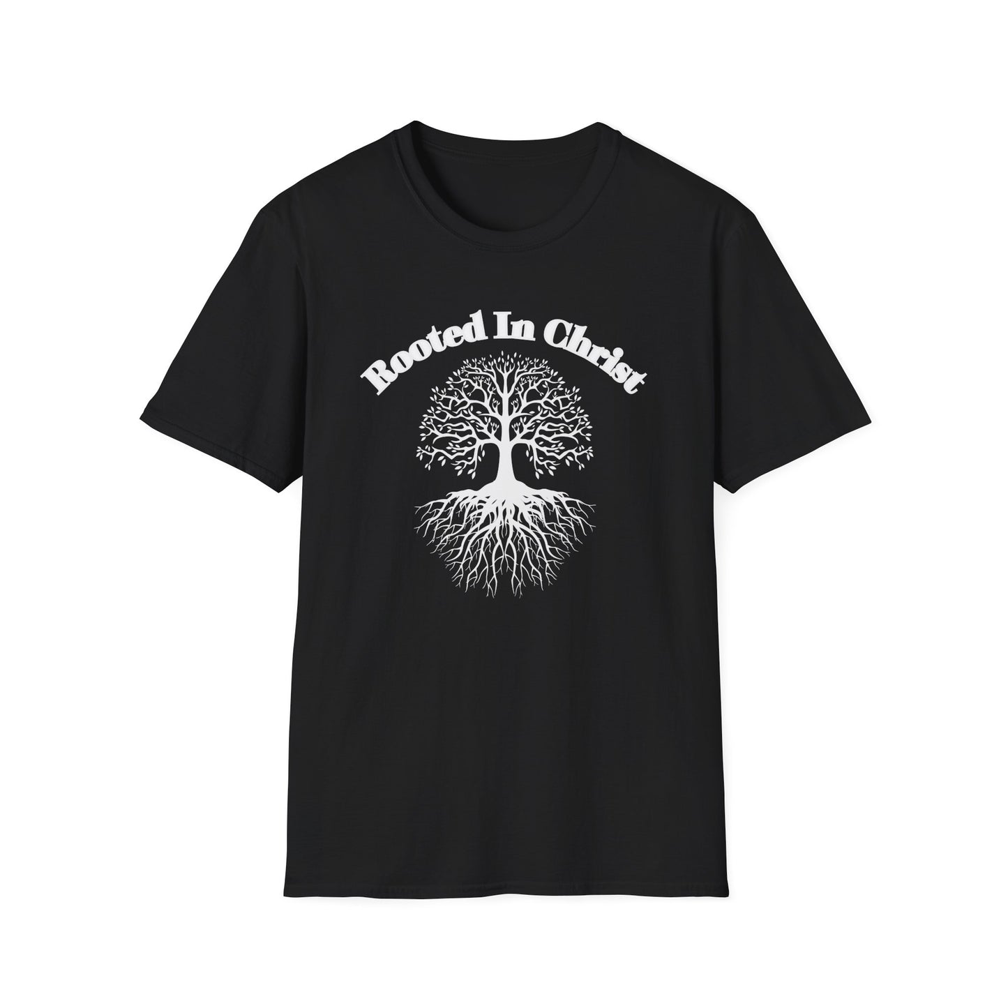 Rooted in Christ (White ink) Adult Unisex T-Shirt
