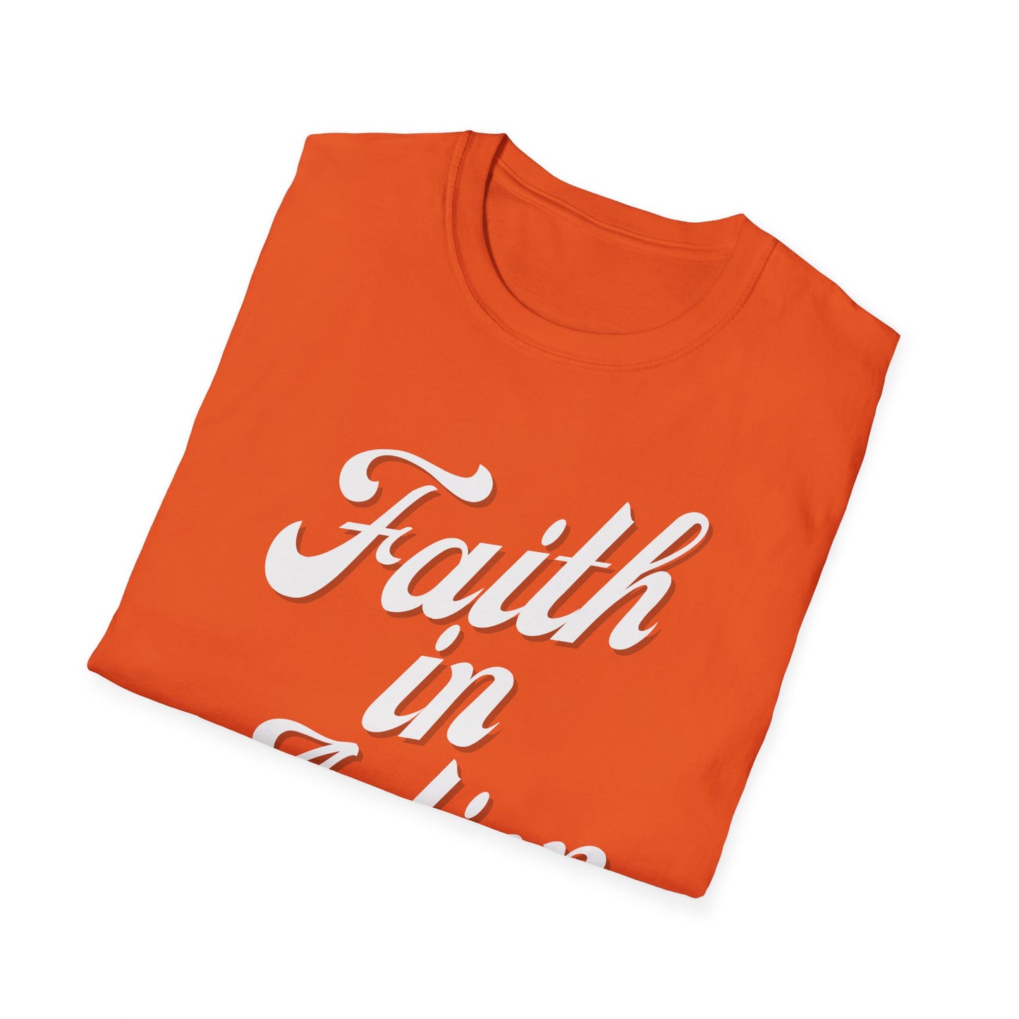 Faith in Action (White ink) Adult Unisex T-Shirt