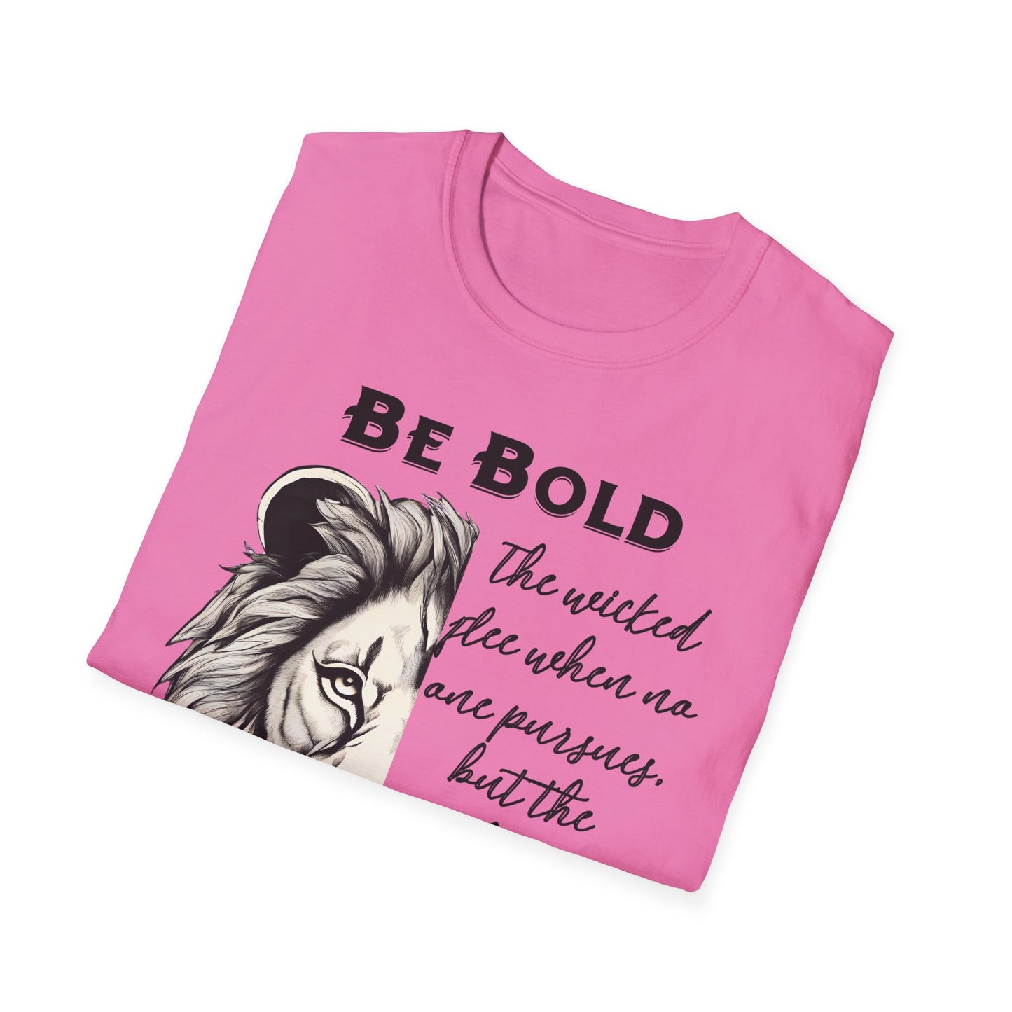 Be Bold Lion T-Shirt - Proverbs 28:1 Adult Unisex