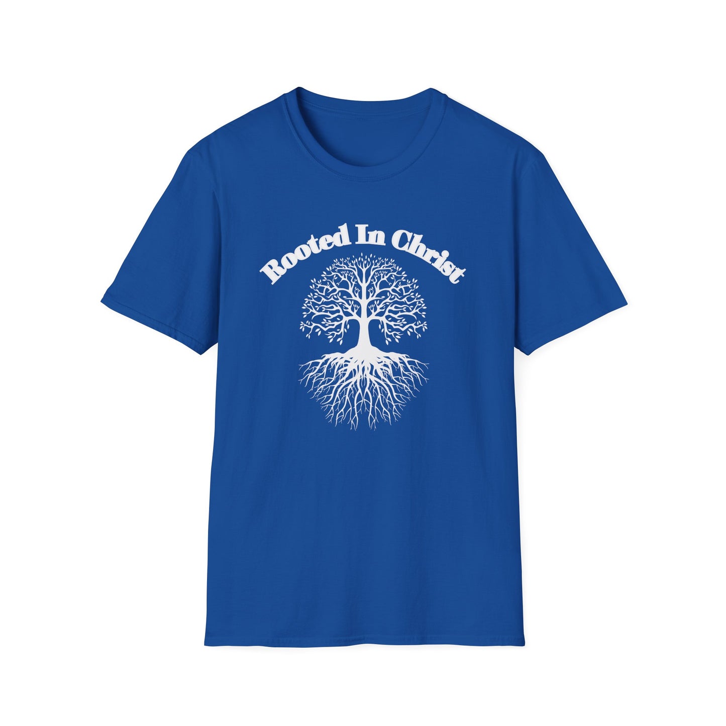 Rooted in Christ (White ink) Adult Unisex T-Shirt