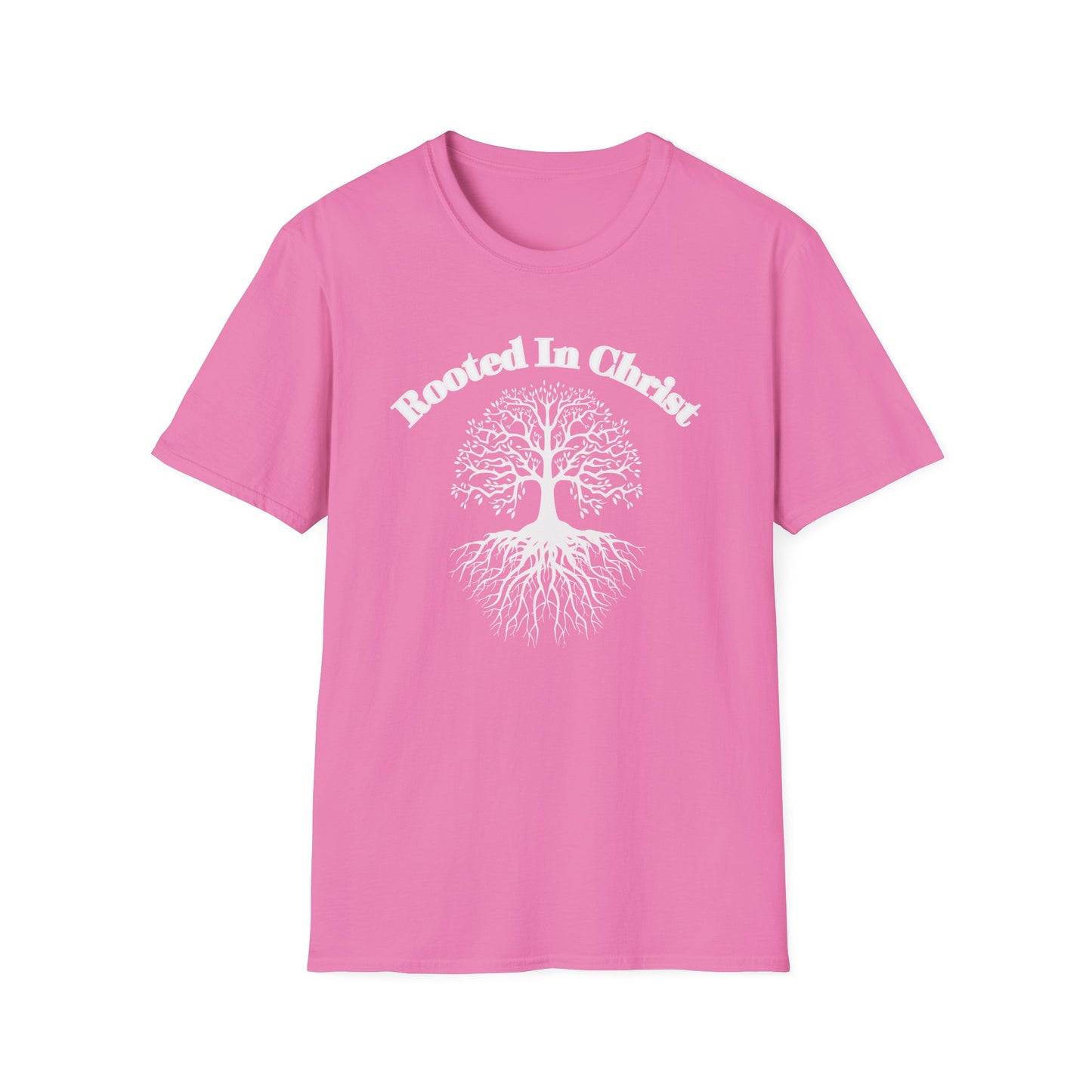 Rooted in Christ (White ink) Adult Unisex T-Shirt