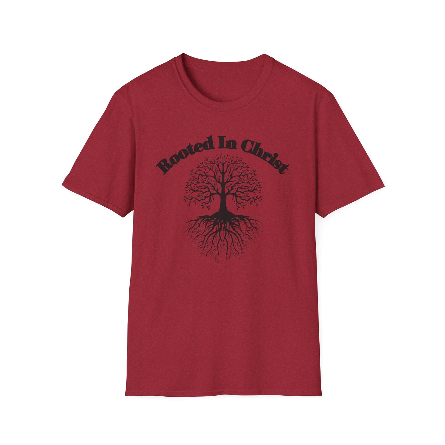 Rooted in Christ (Black ink) Adult Unisex T-Shirt