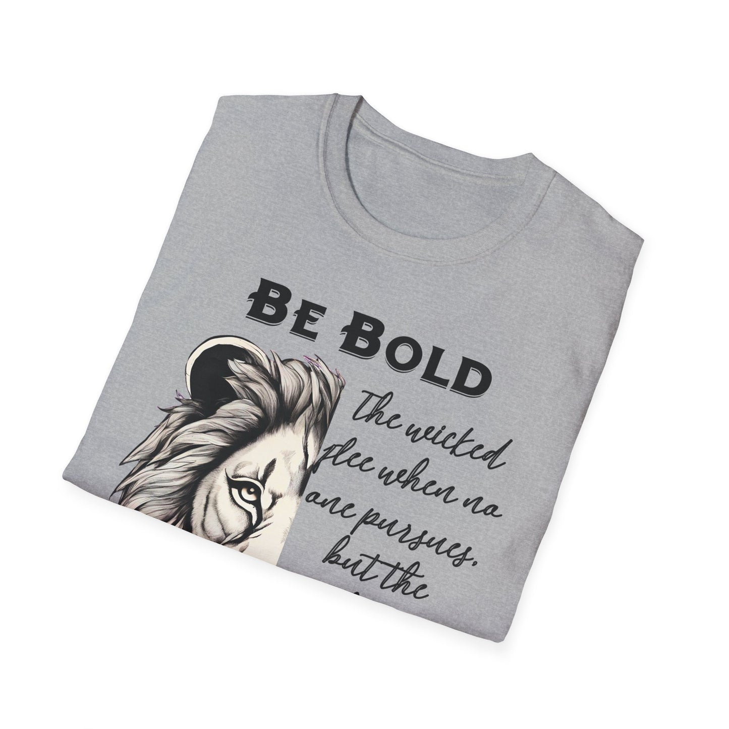 Be Bold Lion T-Shirt - Proverbs 28:1 Adult Unisex