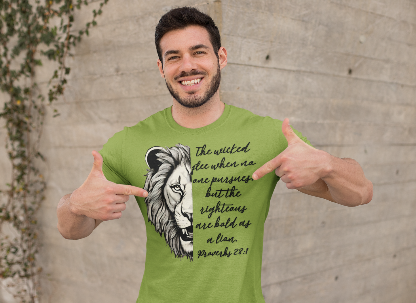 Bold Lion Scripture T-Shirt - Proverbs 28:1 Adult Unisex