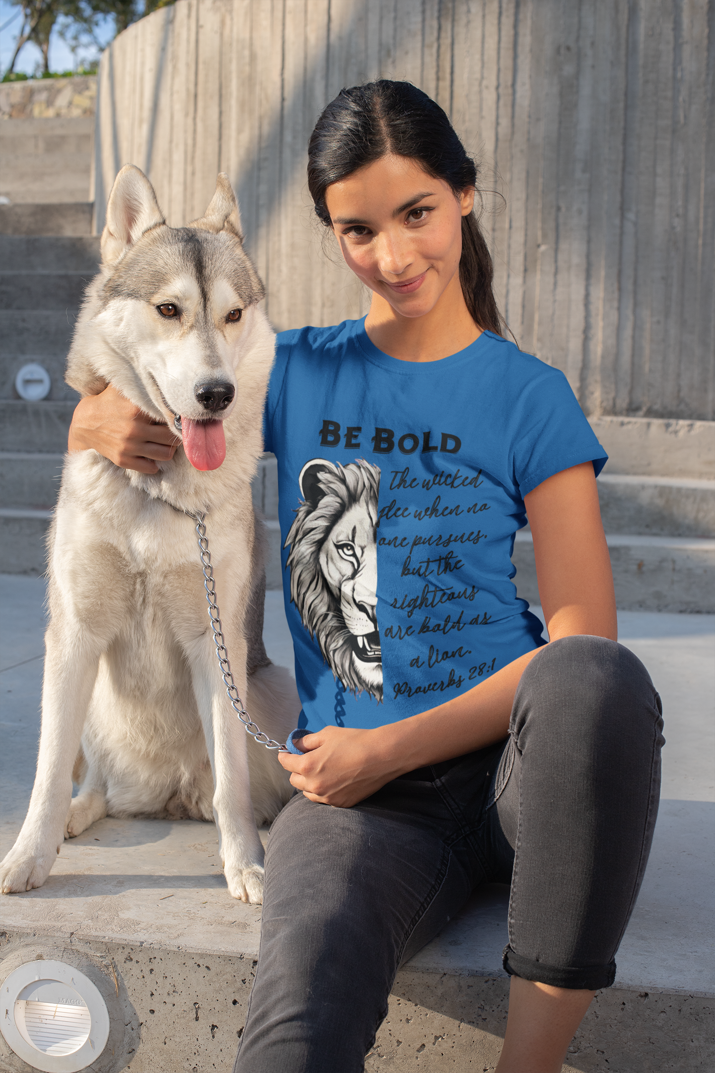 Be Bold Lion T-Shirt - Proverbs 28:1 Adult Unisex