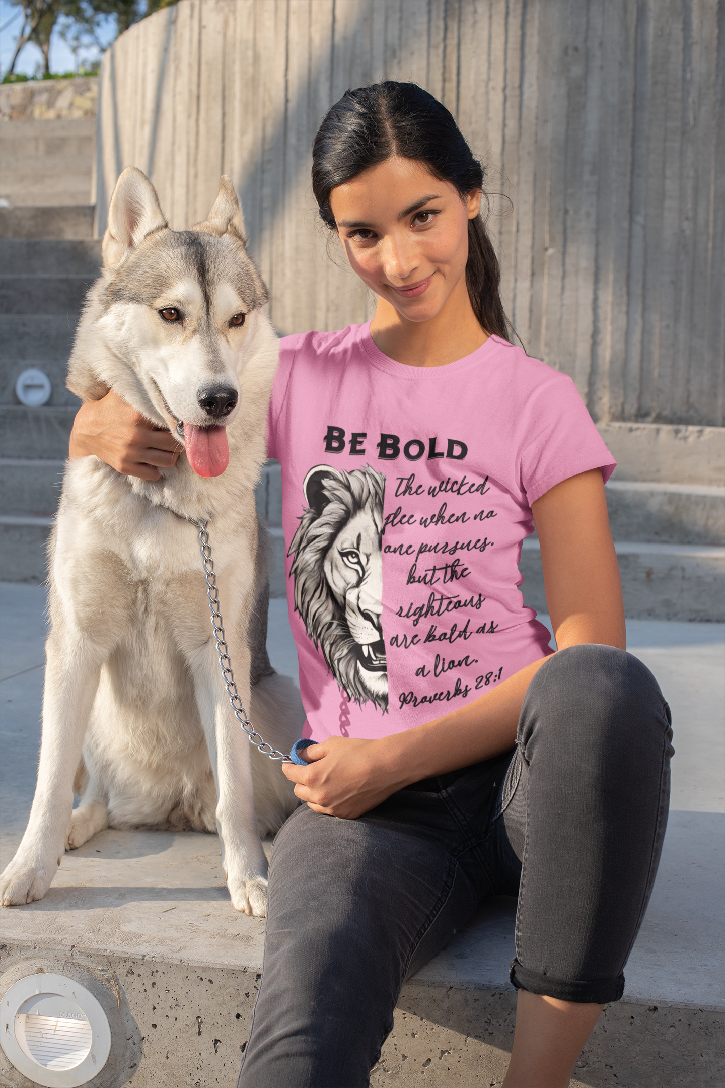 Be Bold Lion T-Shirt - Proverbs 28:1 Adult Unisex