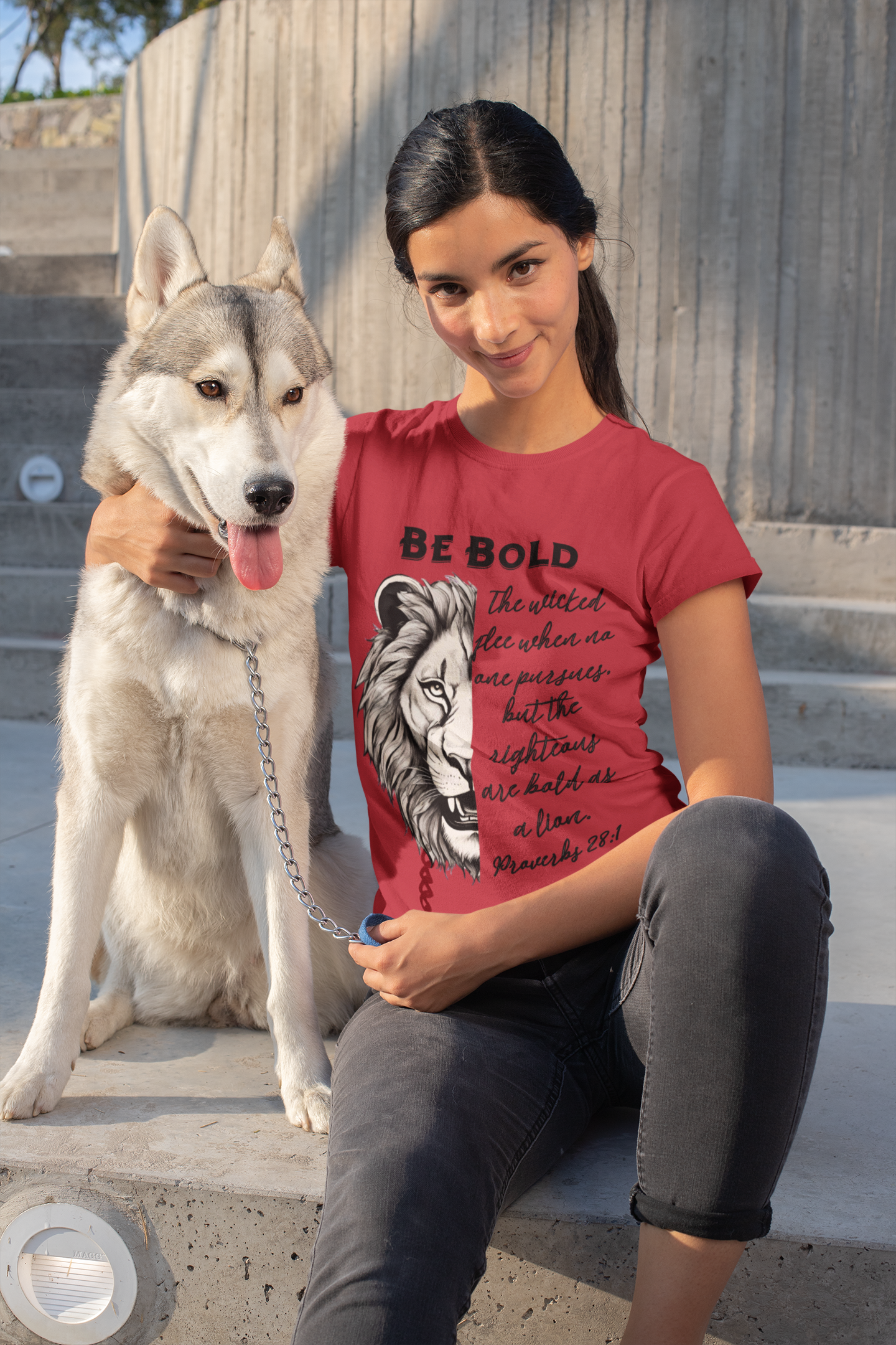 Be Bold Lion T-Shirt - Proverbs 28:1 Adult Unisex