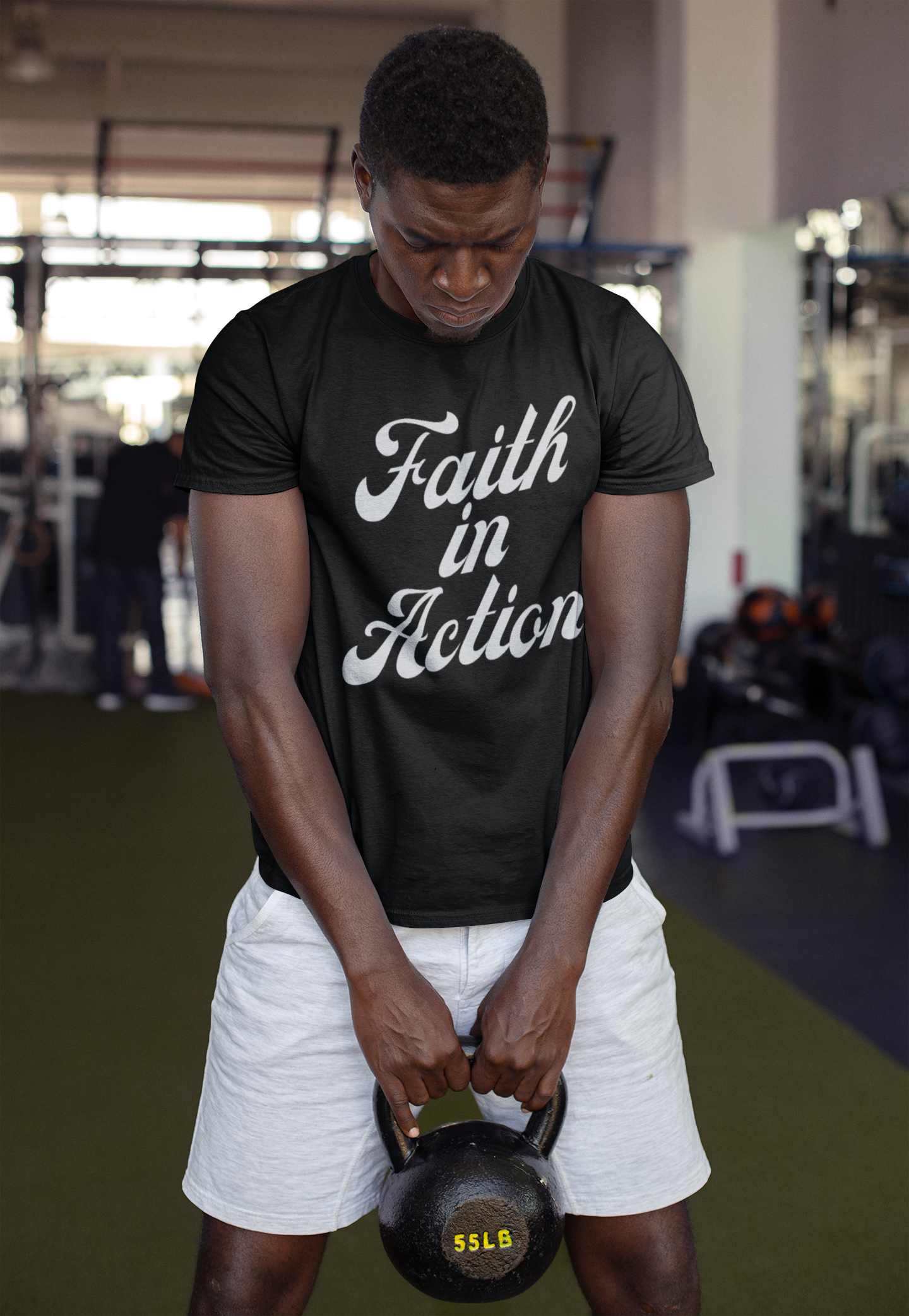 Faith in Action (White ink) Adult Unisex T-Shirt