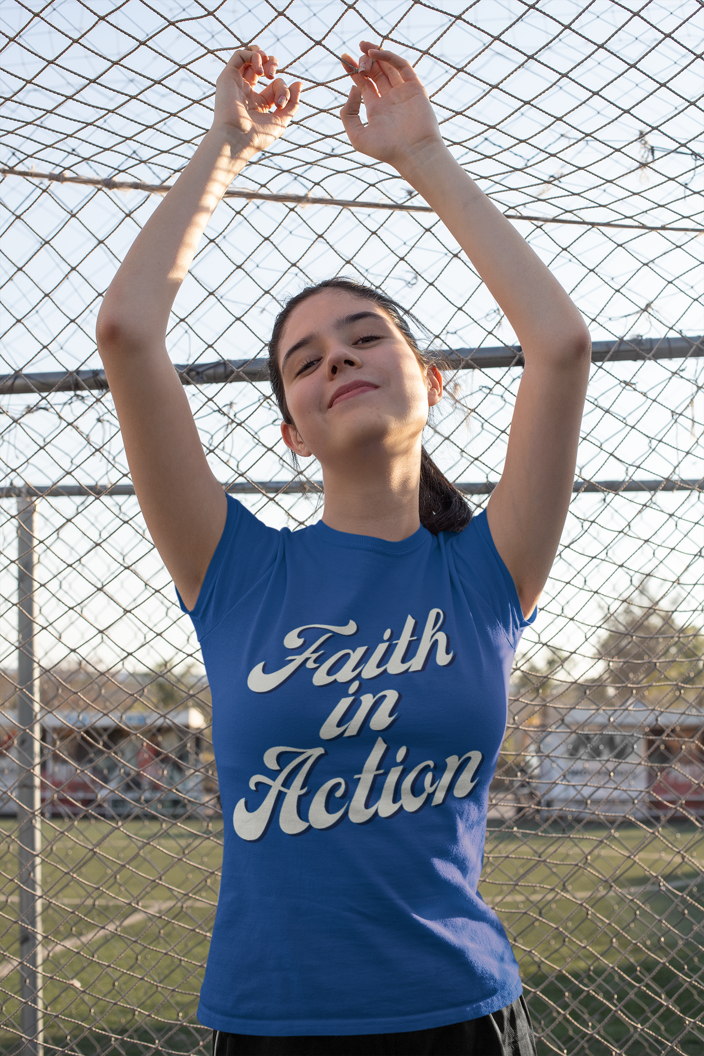 Faith in Action (White ink) Adult Unisex T-Shirt