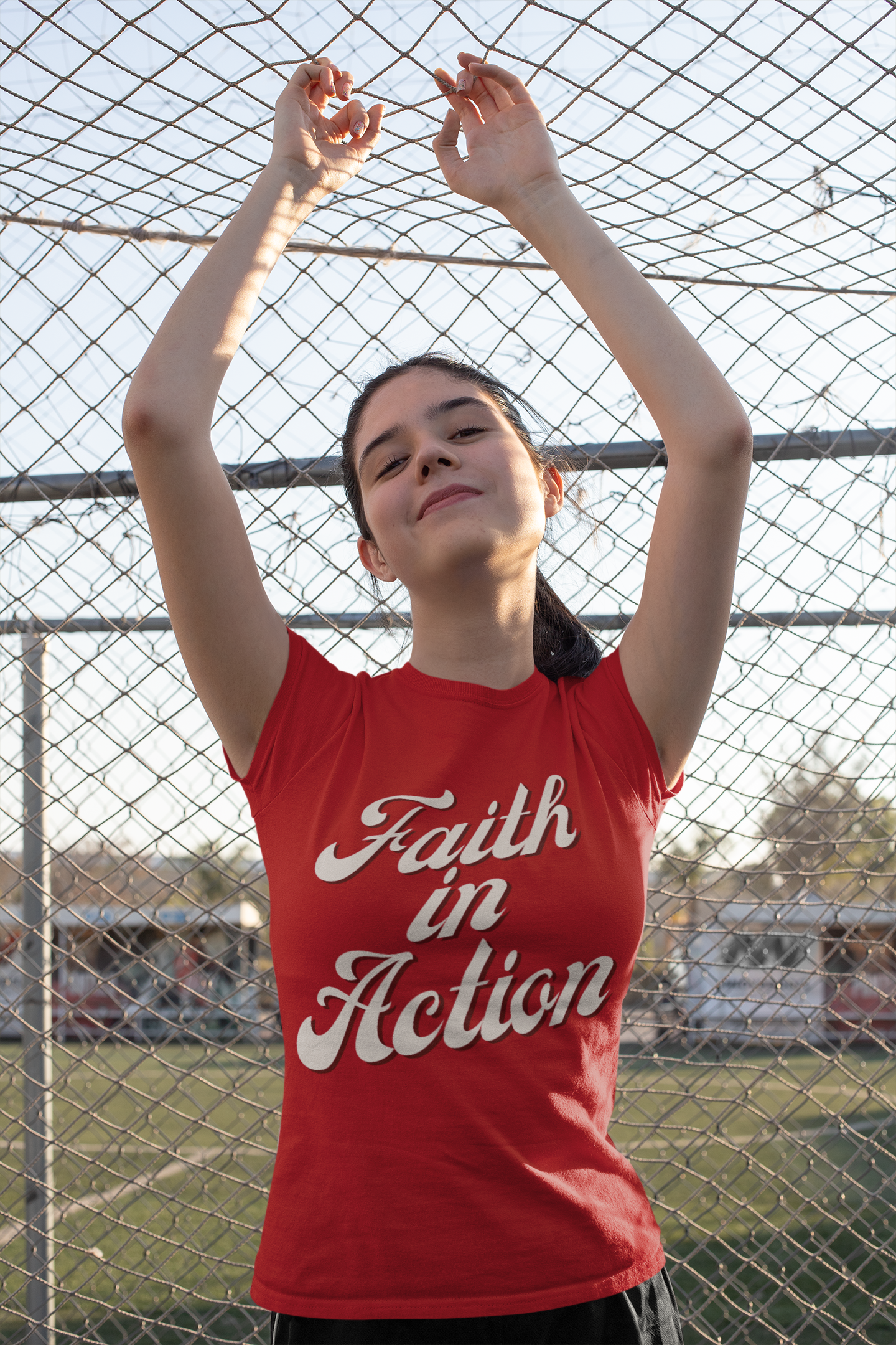 Faith in Action (White ink) Adult Unisex T-Shirt