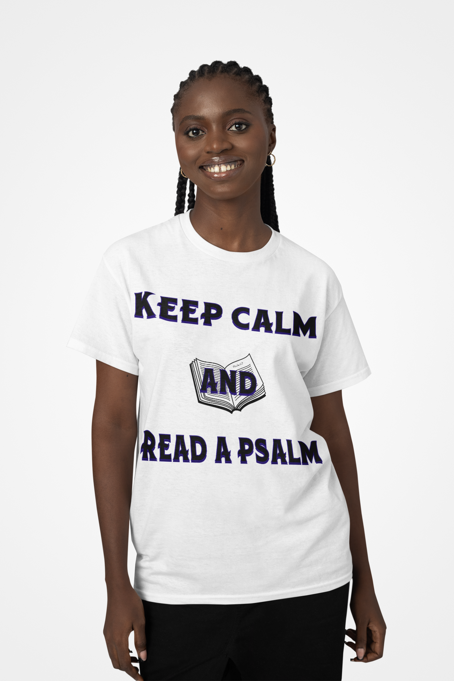 Keep Calm (Blue ink) Adult Unisex T-Shirt
