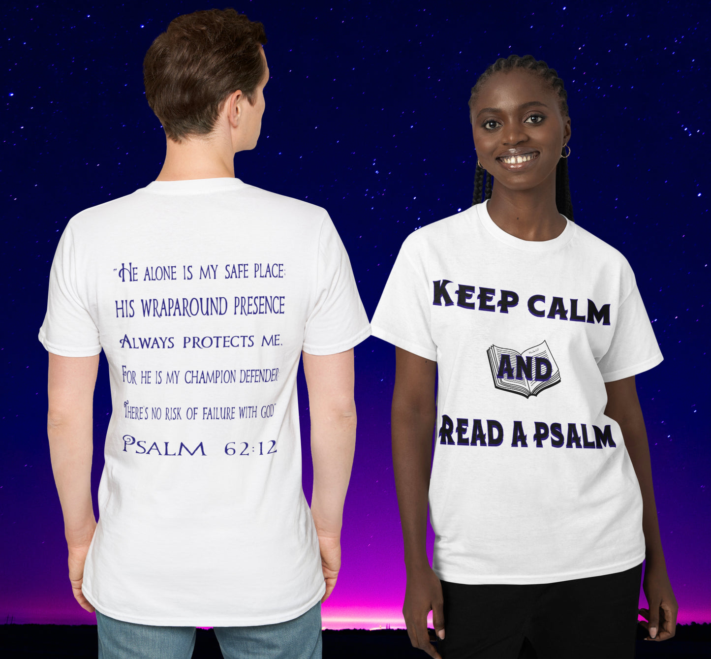 Keep Calm (Blue ink) Adult Unisex T-Shirt