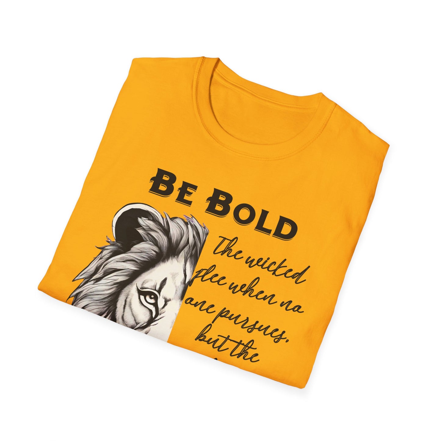Be Bold Lion T-Shirt - Proverbs 28:1 Adult Unisex