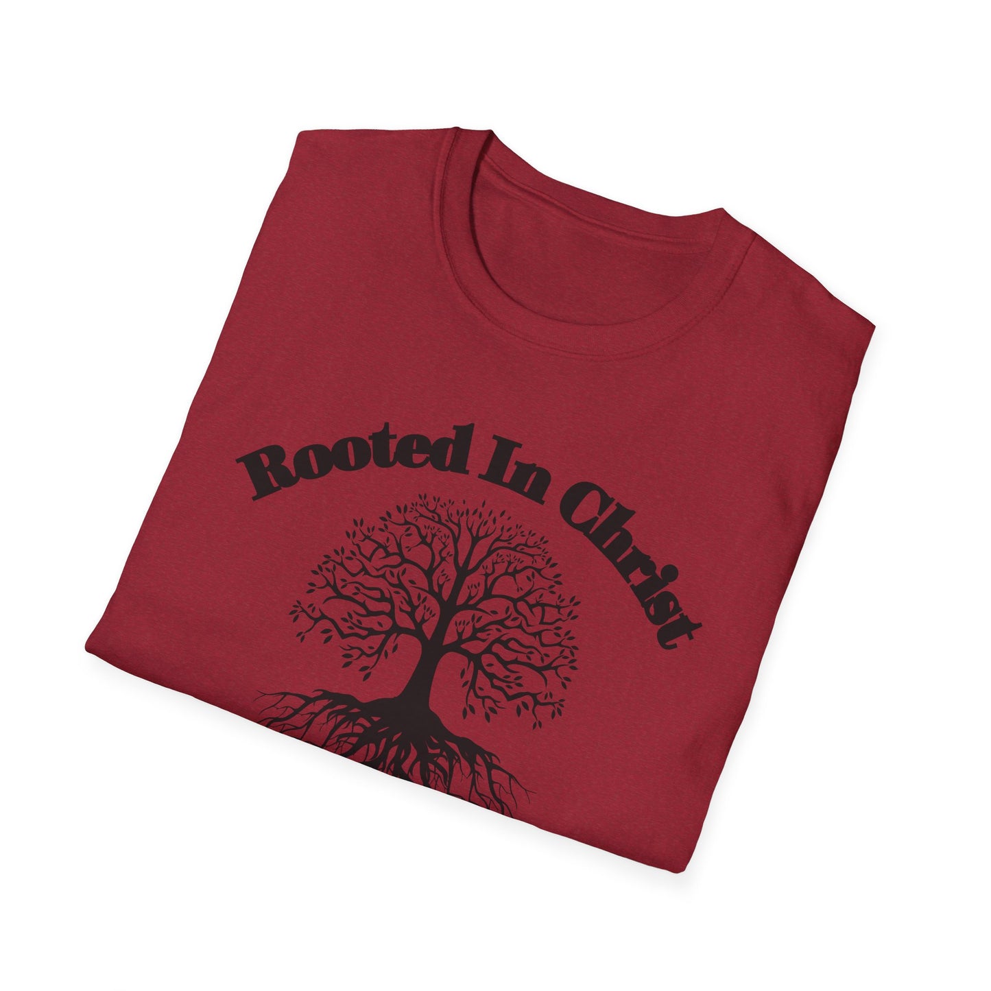 Rooted in Christ (Black ink) Adult Unisex T-Shirt