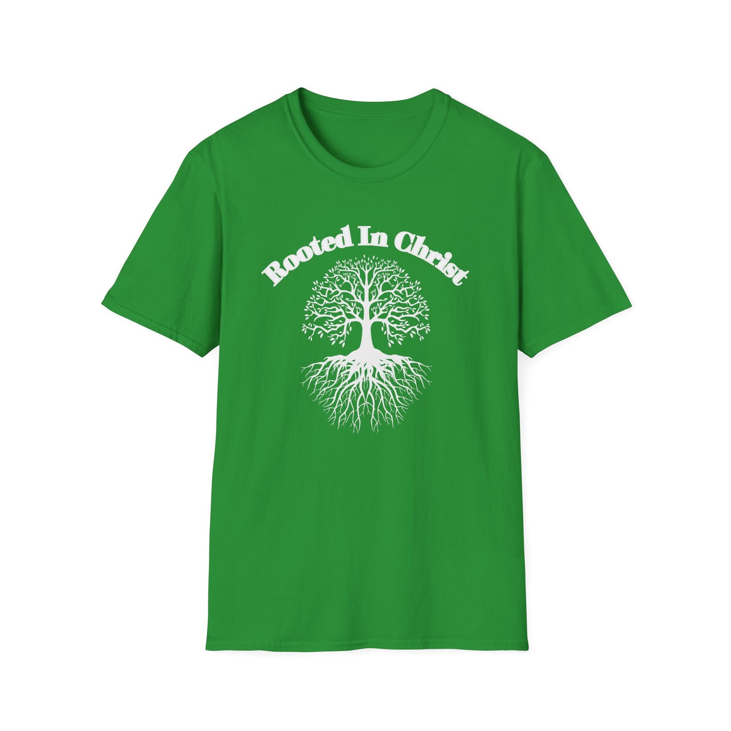 Rooted in Christ (White ink) Adult Unisex T-Shirt