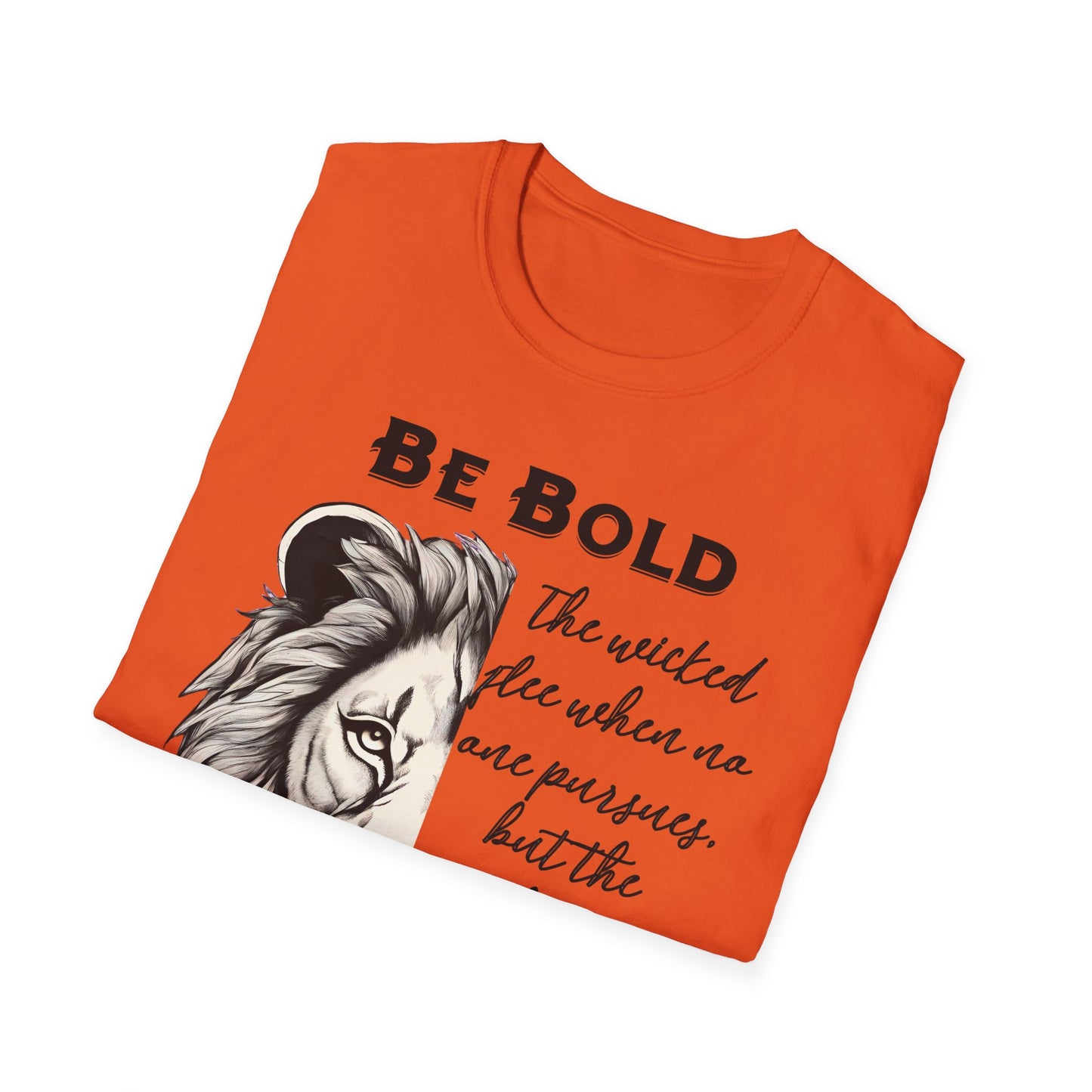 Be Bold Lion T-Shirt - Proverbs 28:1 Adult Unisex