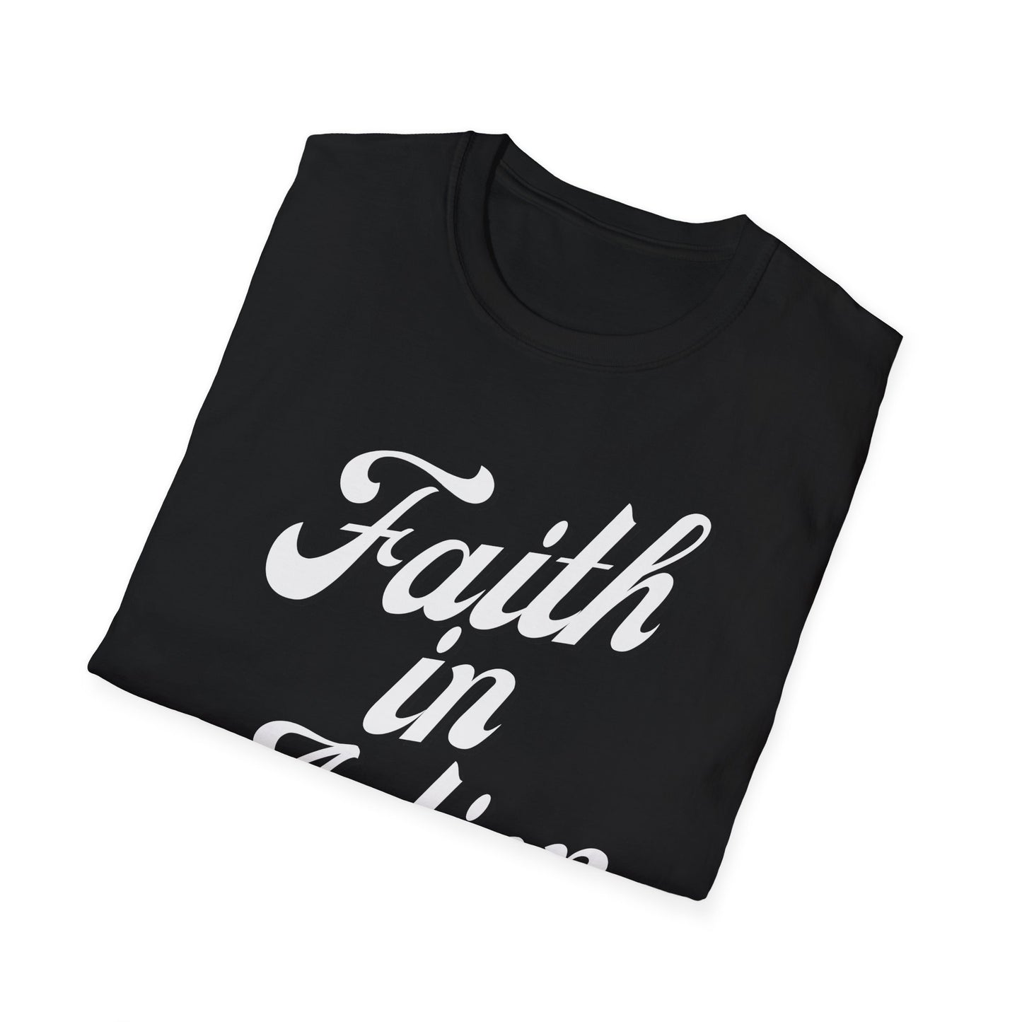 Faith in Action (White ink) Adult Unisex T-Shirt
