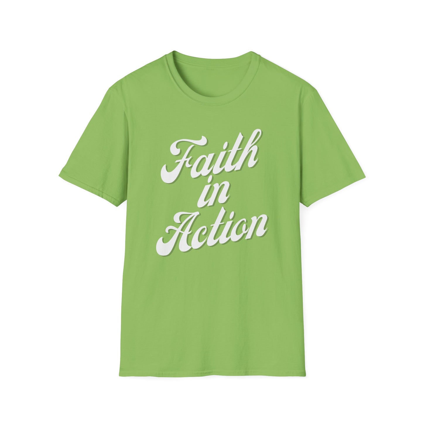 Faith in Action (White ink) Adult Unisex T-Shirt