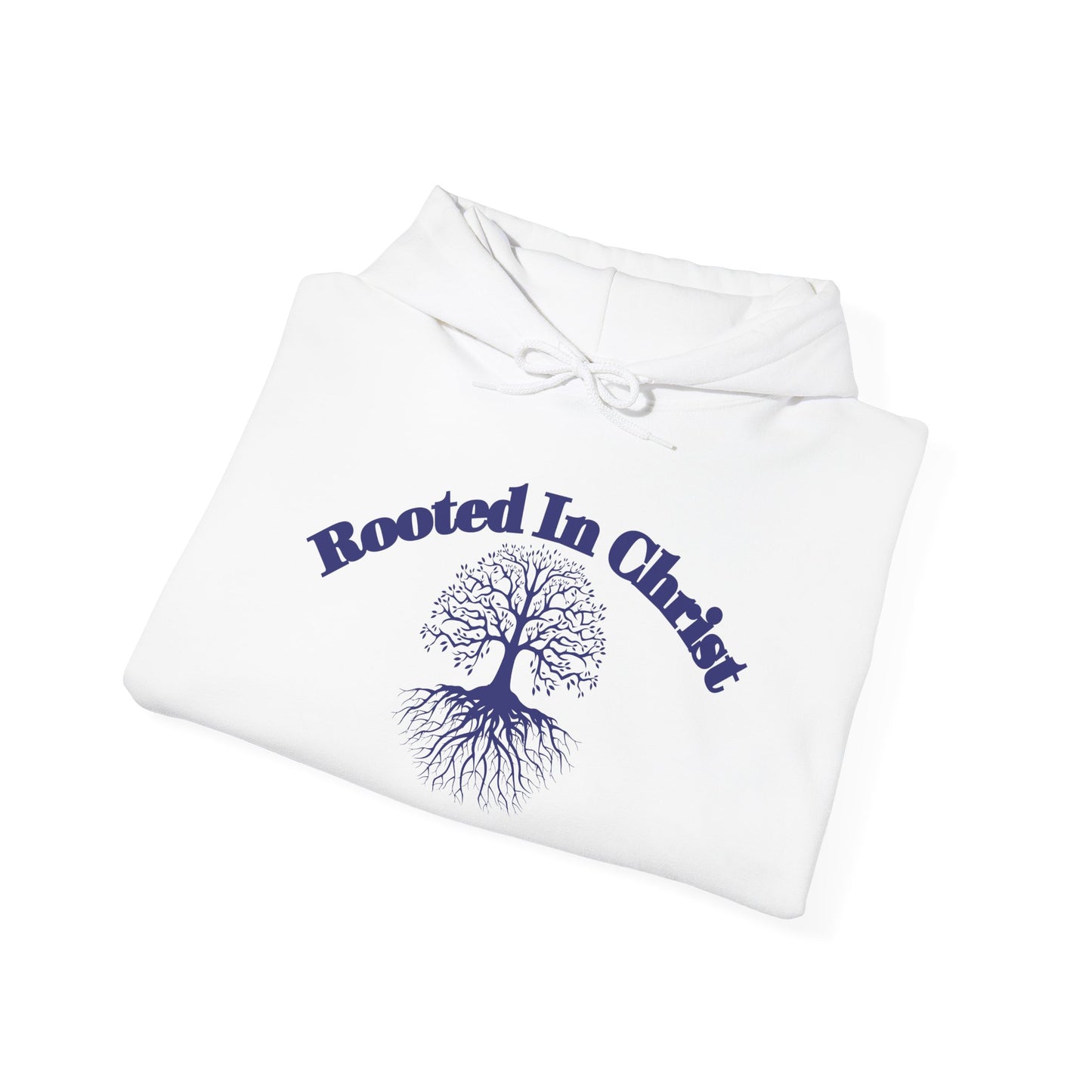 Rooted In Christ (Blue)- Adult Unisex Hooded Sweatshirt