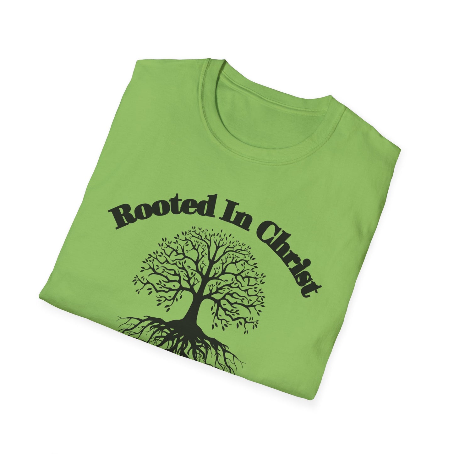 Rooted in Christ (Black ink) Adult Unisex T-Shirt