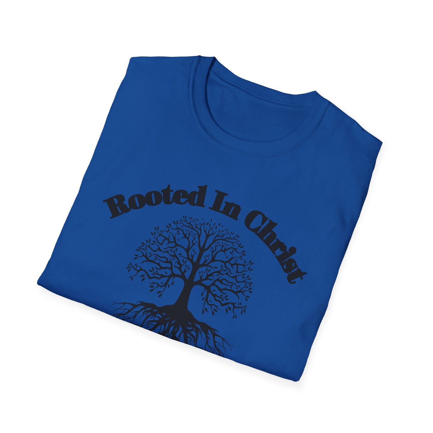 Rooted in Christ (Black ink) Adult Unisex T-Shirt