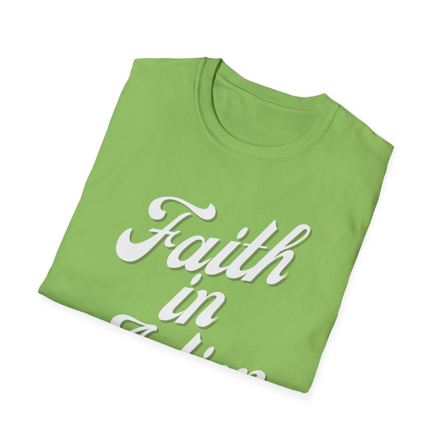 Faith in Action (White ink) Adult Unisex T-Shirt