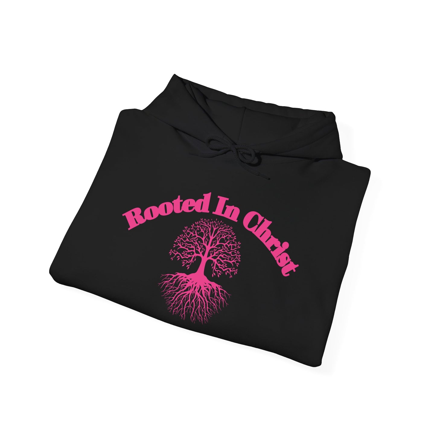 Rooted in Christ (Pink)- Adult Hooded Sweatshirt