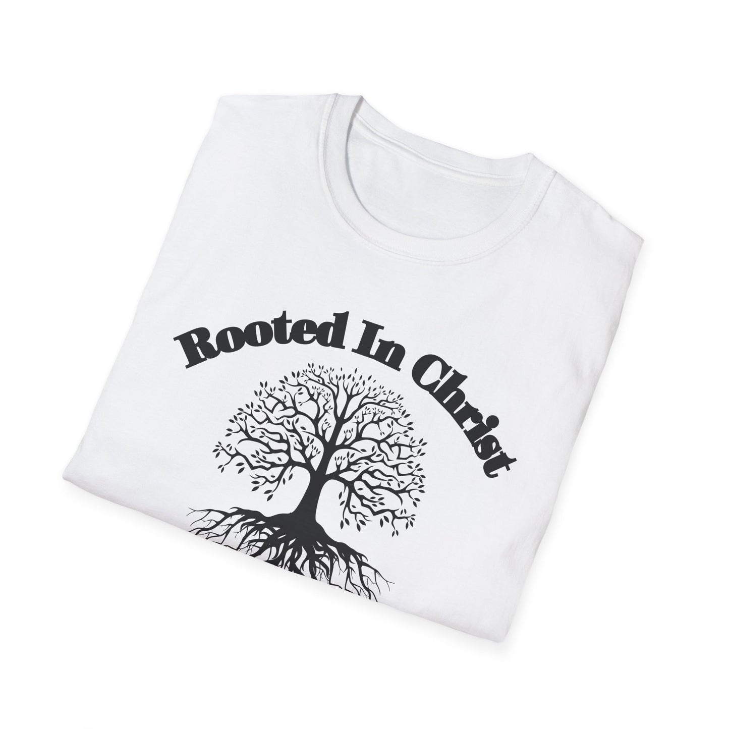 Rooted in Christ (Black ink) Adult Unisex T-Shirt