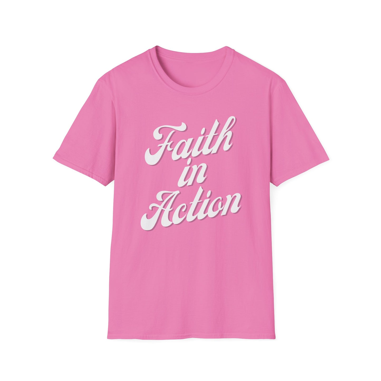 Faith in Action (White ink) Adult Unisex T-Shirt