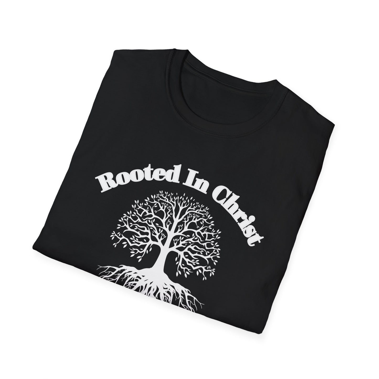 Rooted in Christ (White ink) Adult Unisex T-Shirt