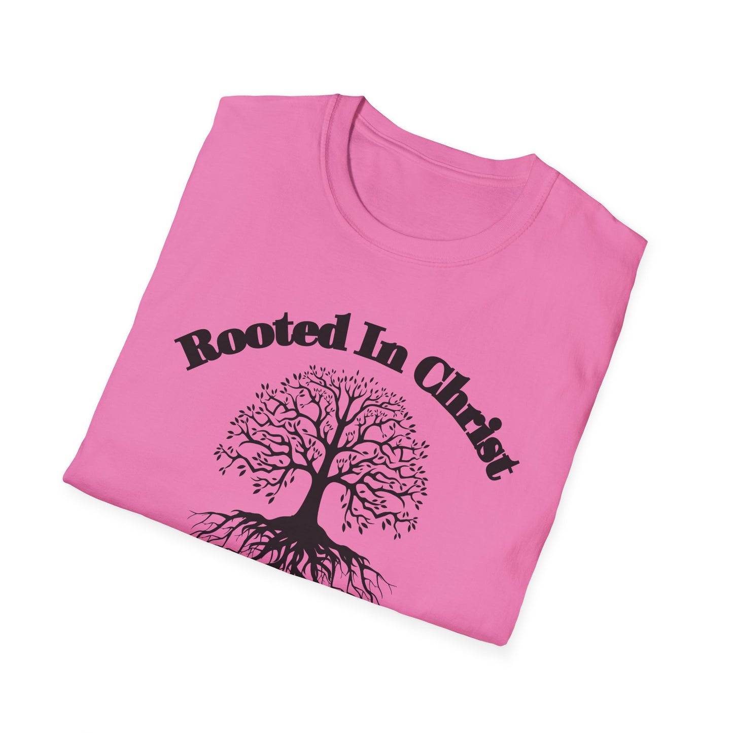 Rooted in Christ (Black ink) Adult Unisex T-Shirt