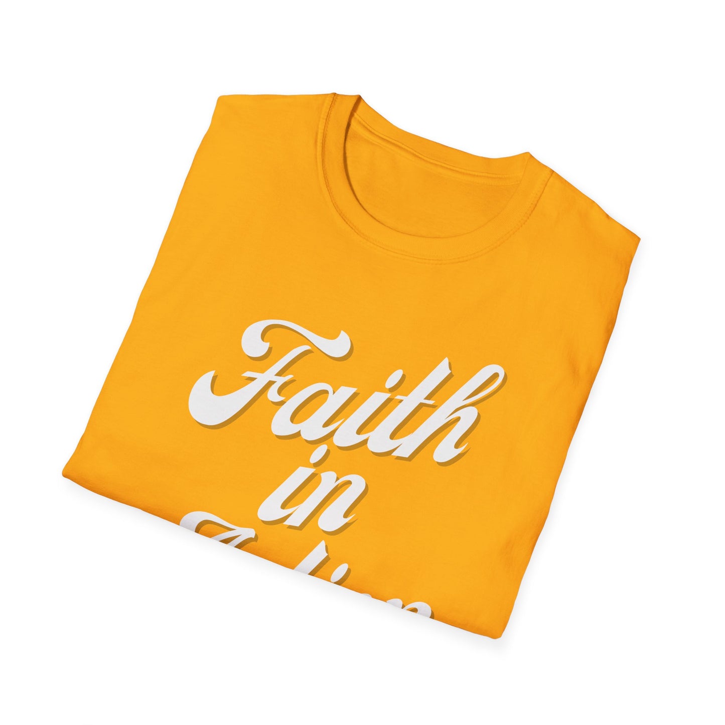 Faith in Action (White ink) Adult Unisex T-Shirt