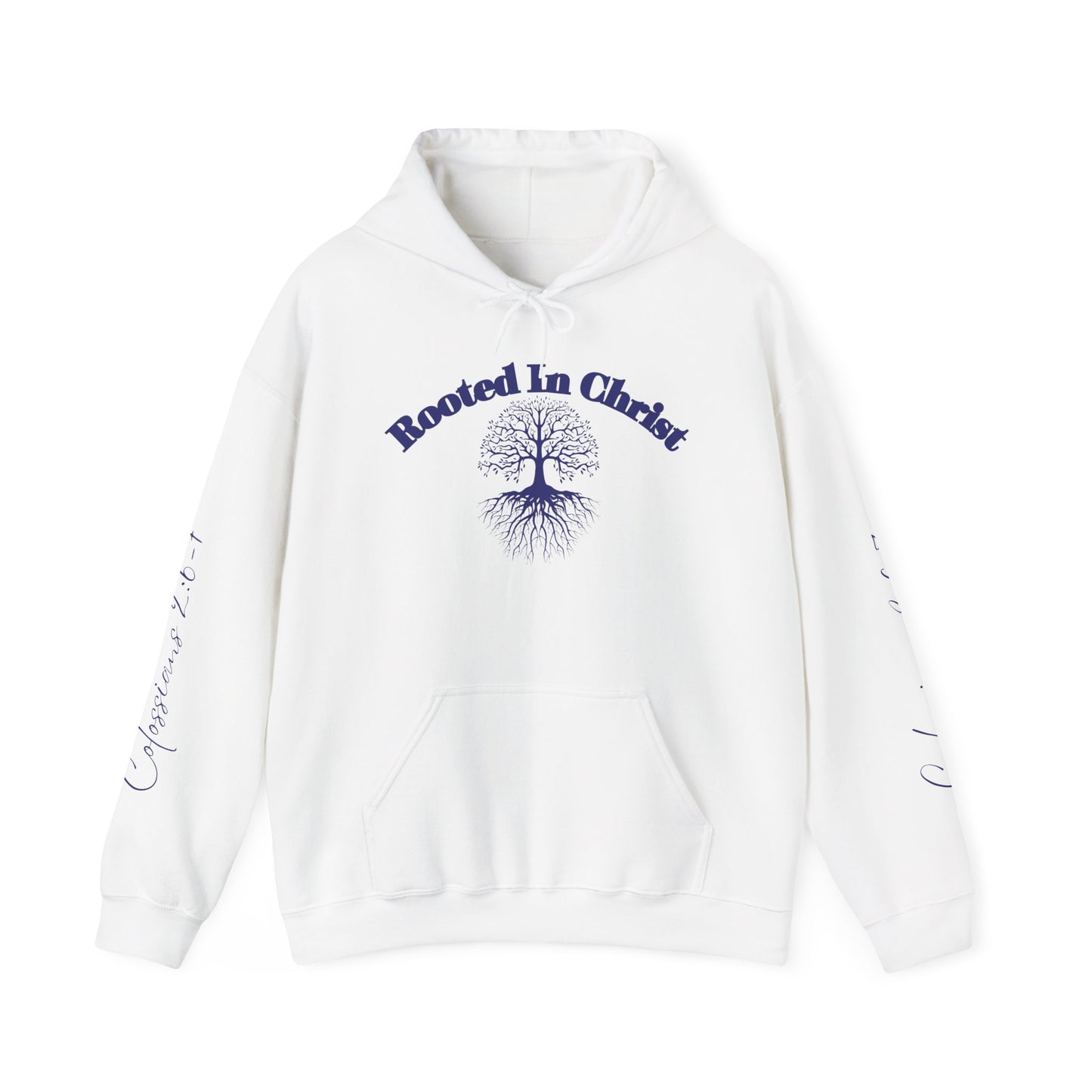 Rooted In Christ (Blue)- Adult Unisex Hooded Sweatshirt