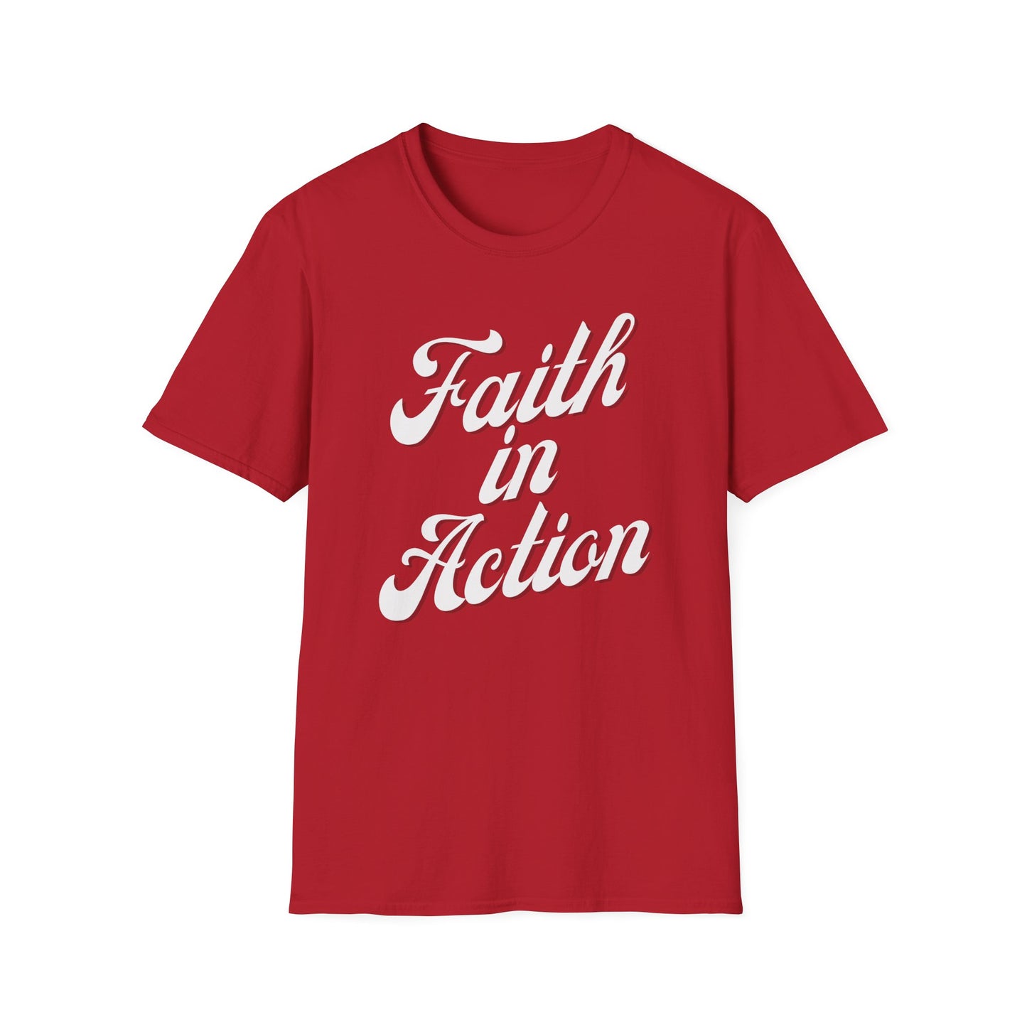 Faith in Action (White ink) Adult Unisex T-Shirt