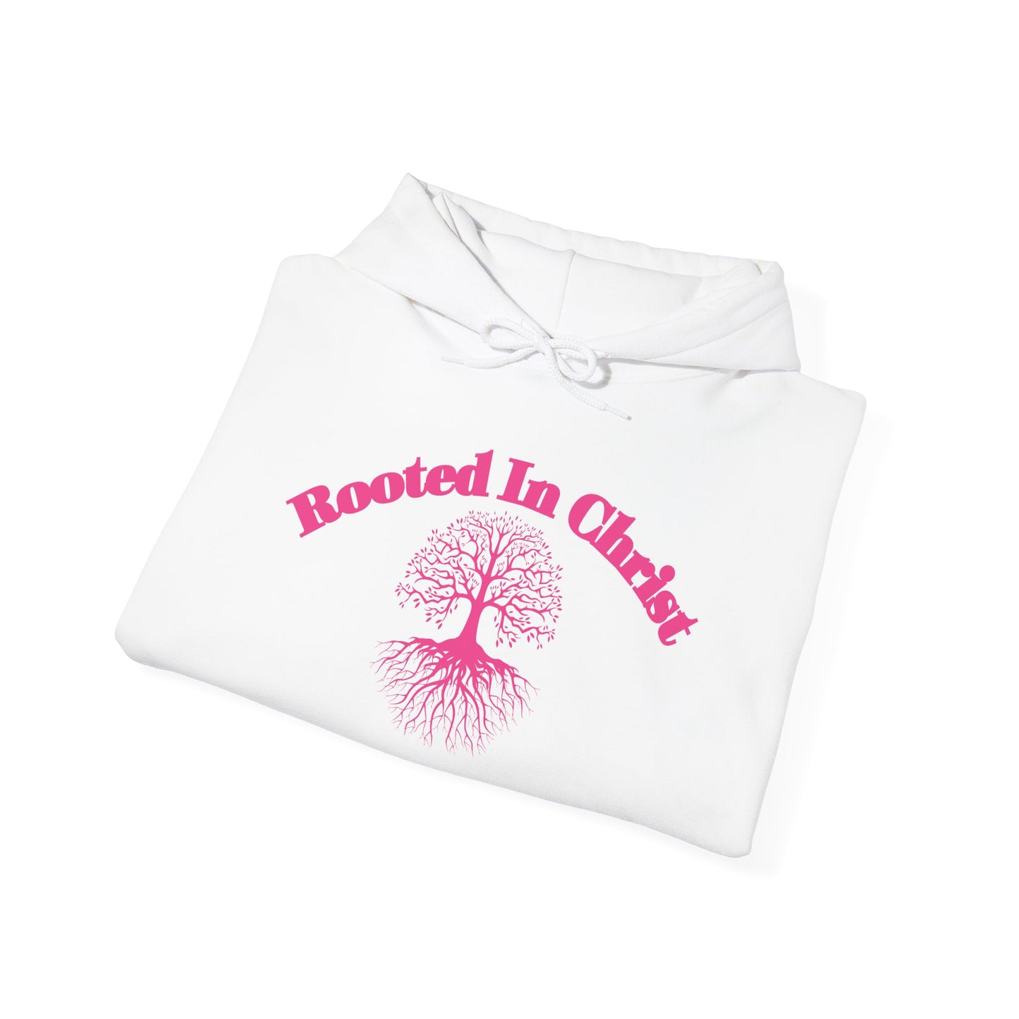 Rooted in Christ (Pink)- Adult Hooded Sweatshirt