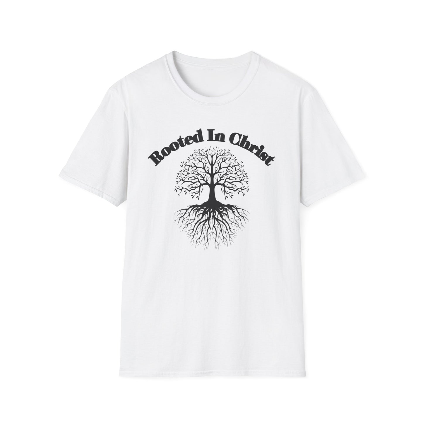 Rooted in Christ (Black ink) Adult Unisex T-Shirt